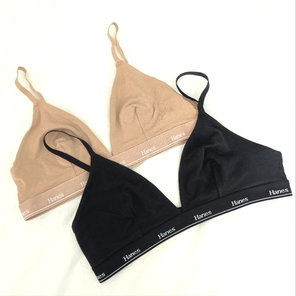 Hanes Cotton Triangle Bralettes Size XL - Picture 1 of 6